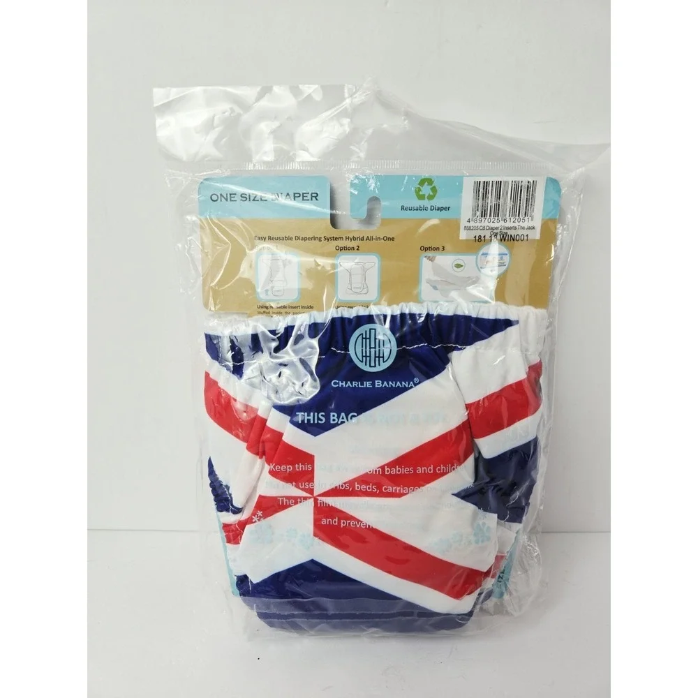 Charlie Banana‎ reusable diaper cloth red white blue NEW baby toddler